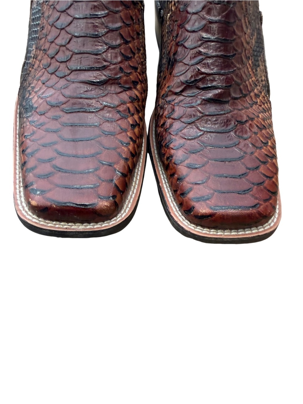 ARIAT Embossed Leather Western Mule Clogs Brown Python Print Size 7.5B - Picture 4 of 12